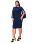 ფოტო #3 პროდუქტის Plus Size Clementine Slit Sleeve Dress
