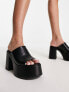 Stradivarius heeled mule in black