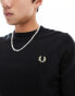 Fred Perry classic crew neck jumper in black