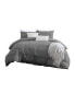 Фото #4 товара Lush Moselle Cotton Ruched Waffle Weave 2 Piece Duvet Cover Set, Twin XL