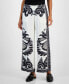 ფოტო #1 პროდუქტის Women's Printed Pull-On Wide-Leg Pants