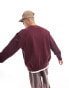 ASOS DESIGN heavyweight oversized sweatshirt in burgundy