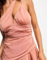 Bardot – Maxikleid in Rosa mit One-Shoulder-Träger gebranntes Rosa, 34 - фото #3