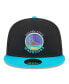 Фото #3 товара Men's Black, Turquoise Golden State Warriors Arcade Scheme 59FIFTY Fitted Hat