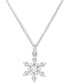 Фото #3 товара Giani Bernini cubic Zirconia Snowflake 18" Pendant Necklace in Sterling Silver, Created for Macy's