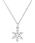 Cubic Zirconia Snowflake 18" Pendant Necklace in Sterling Silver, Created for Macy's