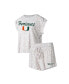 ფოტო #1 პროდუქტის Women's Cream Miami Hurricanes Montana T-shirt and Shorts Sleep Set