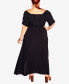 ფოტო #2 პროდუქტის Plus Size Tropical Tie Short Sleeve Maxi Dress