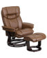 Фото #1 товара Multi-Position Recliner Chair & Curved Ottoman With Swivel Wood Base