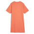 Puma Classics Ribbed Short Sleeve T-Shirt Dress Womens Orange Casual 62140560
