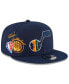 Фото #1 товара Men's Navy Utah Jazz Back Half 9FIFTY Snapback Adjustable Hat