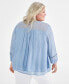 Фото #2 товара Plus Size Lace-Trim Long-Sleeve Top, Created for Macy's