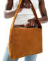 Mango suede shoulder bag in brown