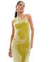 Фото #2 товара ASOS DESIGN sheer sequin one shoulder midi dress in chartreuse