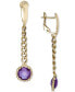 ფოტო #3 პროდუქტის Amethyst Curb Link Chain Drop Earrings (4 ct. t.w.) in 14k Gold-Plated Sterling Silver