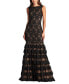 ფოტო #3 პროდუქტის Women's Aniyah Tiered Embroidered Tulle Gown