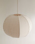 Large linen ceiling lamp