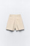 High-waist pleated bermuda shorts