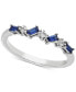 ფოტო #1 პროდუქტის Lab-Grown Sapphire (3/8 ct. t.w.) & White Sapphire Accent Ring in 14k Rose Gold-Plated Sterling Silver (Also Available in Ruby)