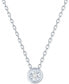 ფოტო #1 პროდუქტის Diamond Accent Bezel Pendant Necklace in Sterling Silver, 16" + 2" extender