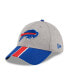 Men's Heather Gray, Royal Buffalo Bills Striped 39THIRTY Flex Hat