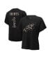 Фото #1 товара Women's Threads Jalen Hurts Black Philadelphia Eagles Leopard Player Name and Number Tri-Blend T-shirt