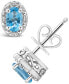 ფოტო #1 პროდუქტის Swiss Blue Topaz (1-1/8 ct. t.w.) and Diamond Accent Stud Earrings in Sterling Silver