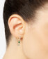 Фото #2 товара Серьги Macy's Lab-Grown Emerald & Diamond Hoop