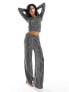 Фото #1 товара Vero Moda textured glitter wide leg trouser co-ord in black