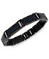 Фото #1 товара Diamond (1/5 ct. t.w.) & Blue Carbon Fiber Link Bracelet in Black Ion-Plated Stainless Steel, Created for Macy's