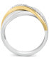 ფოტო #4 პროდუქტის EFFY® Diamond Crossover Statement Ring (1/10 ct. t.w.) in Sterling Silver & 14k Gold-Plate