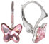 Фото #1 товара Girl´s silver earrings Butterfly Light Rose