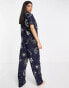 Фото #4 товара ASOS DESIGN modal horoscope shirt & trouser pyjama set in navy