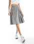 ASOS DESIGN knee length pleated midi skirt in grey