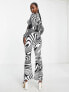 Фото #4 товара Sixth June co-ord psychedelic print trousers in black and white