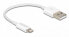 Delock USB data and power cable for iPhone™ - iPad™ - iPod™ white 15 cm - 0.15 m - USB A - Micro-USB B/Lightning/Apple 30-pin - USB 2.0 - White