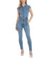 Фото #1 товара Nova Denim Cap-Sleeve Skinny-Leg Jumpsuit