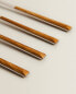 Фото #9 товара Столовые ложки ZARAHOME набор из 4 шт с ручкой с эффектом дерева