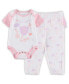 ფოტო #2 პროდუქტის Girls Newborn and Infant White Las Vegas Raiders Spreading Love Bodysuit and Tutu Leggings Set