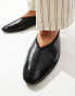 Фото #6 товара & Other Stories leather pointed ballet flats with front seam detail in black