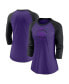 ფოტო #2 პროდუქტის Women's Purple, Black Colorado Rockies Next Up Tri-Blend Raglan 3/4-Sleeve T-shirt
