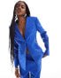 Фото #2 товара Extro & Vert tailored buttoned blazer in cobalt co-ord