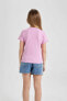 Kız Çocuk T-shirt Pembe B6689a8/pn444