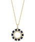 ფოტო #1 პროდუქტის EFFY® Sapphire (3/4 ct. t.w) & Diamond (1/3 ct. t.w.) Circle 18" Pendant Necklace in 14k Gold
