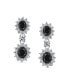 Art Deco Style Crown Halo Oval Cubic Zirconia Black AAA CZ Fashion Formal Dangle Drop Earrings For Women For Prom Bridesmaid Wedding Rhodium Plated