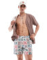 Фото #1 товара Hollister 5inch tile print swim shorts in off white