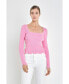 ფოტო #2 პროდუქტის Women's Scallop Hem Long Sleeve Sweater