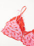 Фото #5 товара ASOS DESIGN 2 pack valentines lip scrunch triangle bra in red & pink