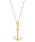 ფოტო #3 პროდუქტის Men's Anchor Pendant Necklace in 10k Gold