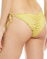 Luli Fama Ruched Back String Bikini Bottom Women's Metallic L